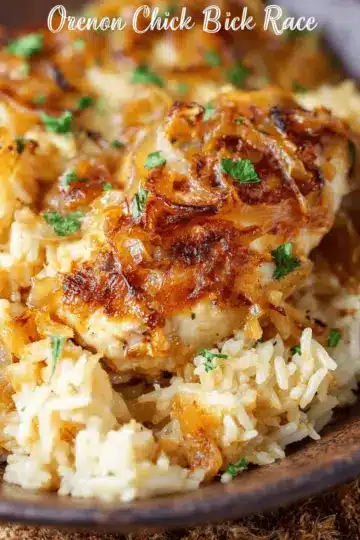 French Onion Chicken and Rice Bake