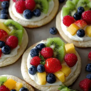 Sugar Cookie Fruit Pizzas (Chewy Version)
