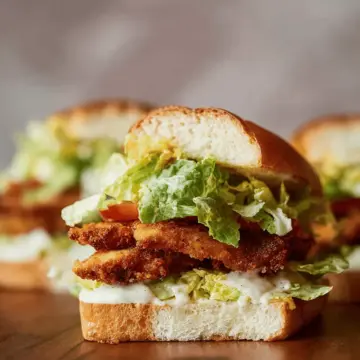 Crispy Chicken Caesar Sandwiches.