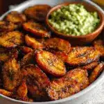 Baked Plantains with Avocado Dip