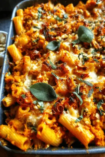 Pasta Bake with Pumpkin Tomato Sauce