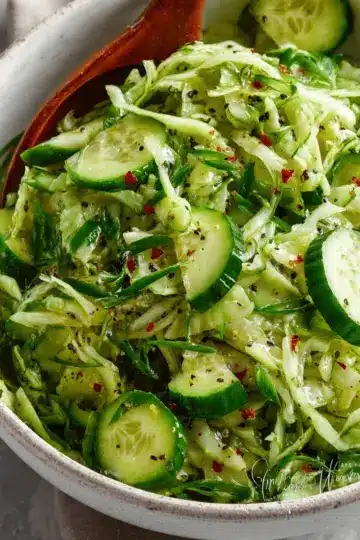 Green Cabbage Cucumber Salad