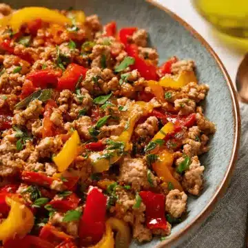 Mom's Ground Turkey and Peppers