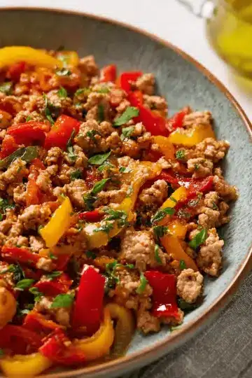 Mom's Ground Turkey and Peppers