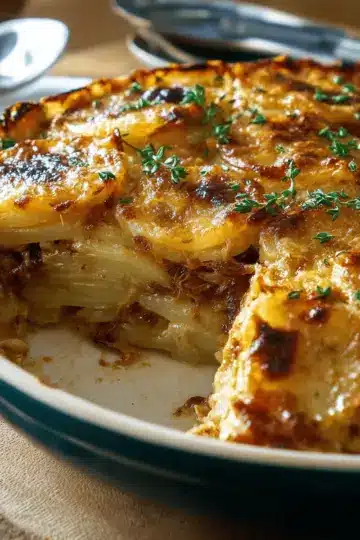 French Onion Potatoes au Gratin