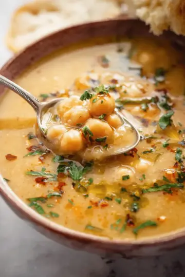 Vegan Garlic Chickpea Soup