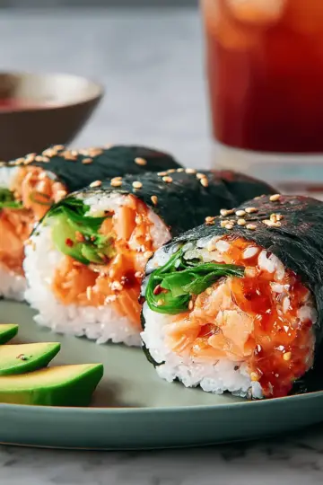 Spicy Salmon Sushi Roll-Ups