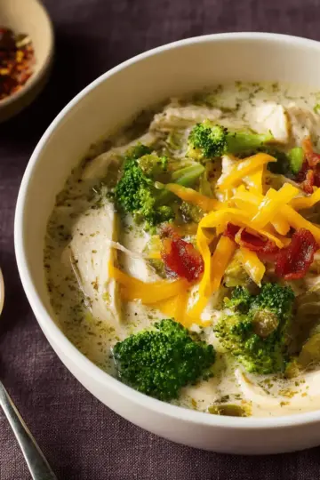 Slow-Cooker Loaded Broccoli & Chicken Soup