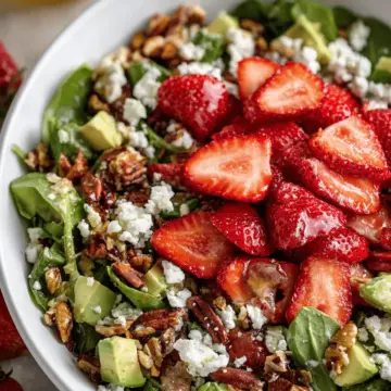 Strawberry Crunch Salad with Champagne Vinaigrette.