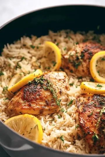 One Pot Lemon Herb Chicken and Rice