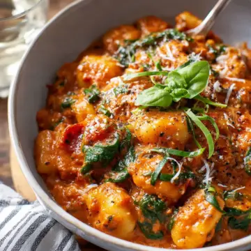Sausage Gnocchi with Creamy Tomato Sauce & Spinach