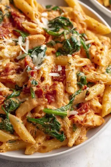 Creamy Tomato and Spinach Pasta