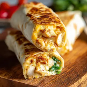 Cheesy Garlic Chicken Wraps