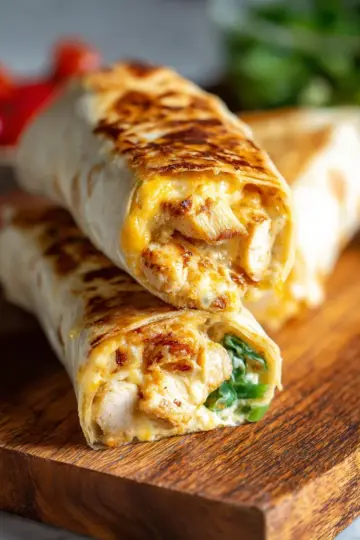 Cheesy Garlic Chicken Wraps