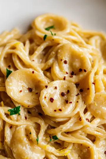 Creamy roast garlic and lemon pasta sauce