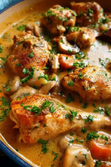 Chicken Fricassée (quick French chicken stew)