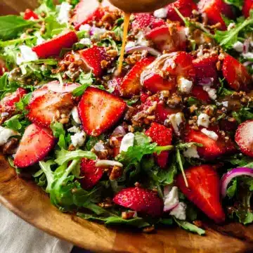 Colorful Strawberry Arugula Salad with Balsamic Vinaigrette