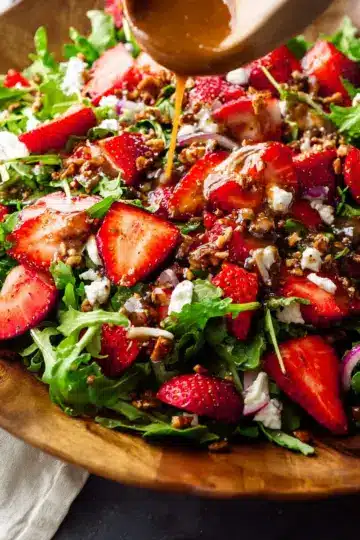 Colorful Strawberry Arugula Salad with Balsamic Vinaigrette