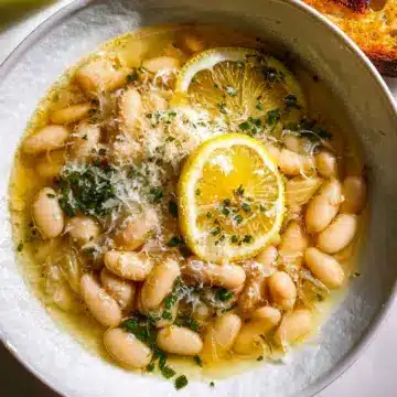 Brothy White Beans with Parmesan & Lemon