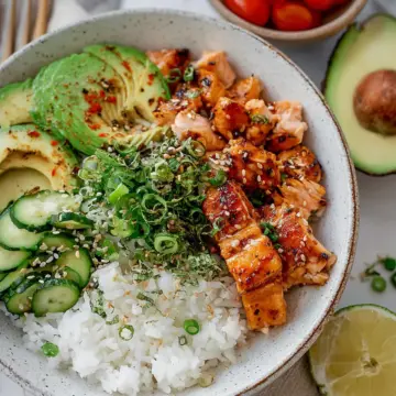 Spicy Salmon Bowls with Coconut Rice