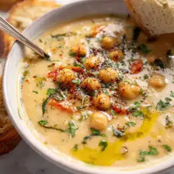 Vegan Garlic Chickpea Soup