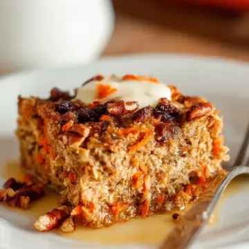 Healthy Carrot Cake Baked Oatmeal