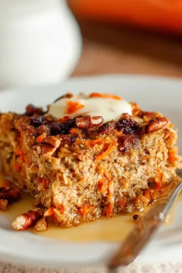 Healthy Carrot Cake Baked Oatmeal