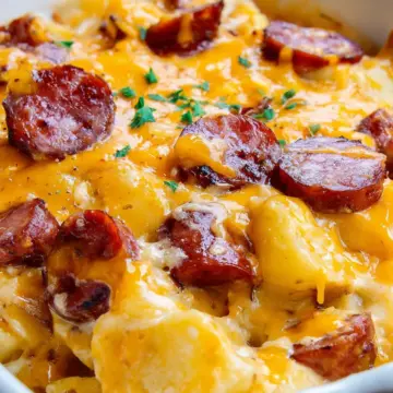 Cheesy Potatoes with Smoked Sausage