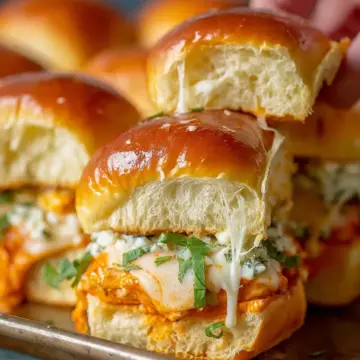 Sheet Pan Buffalo Chicken Sliders