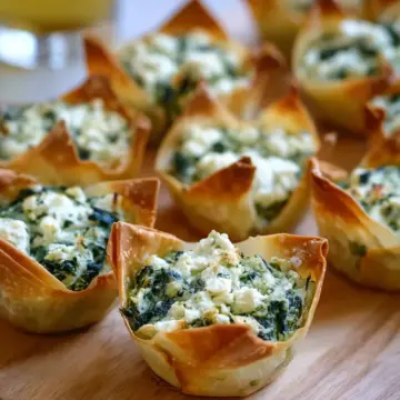 Spinach-Artichoke Dip Wonton Cups