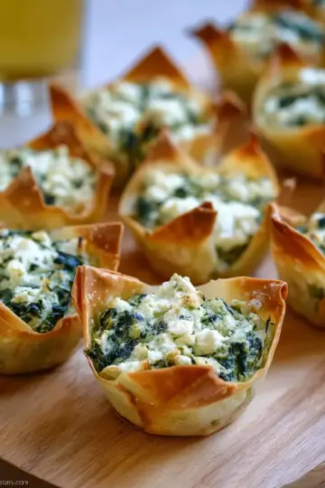 Spinach-Artichoke Dip Wonton Cups