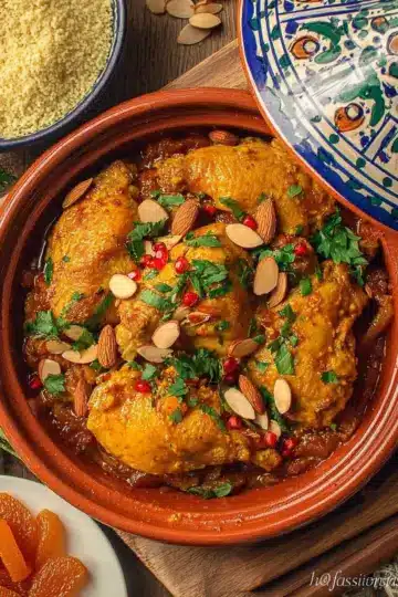 Moroccan Chicken “Tagine” with Orange-Almond Couscous