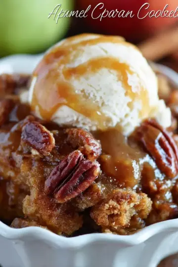 Caramel Apple Pecan Cobbler