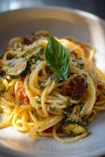 Spaghetti alla nerano (Spaghetti aux courgettes)
