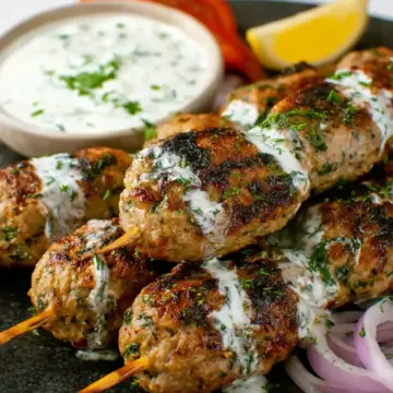 Chicken Kofta Kebabs with Garlicky Yogurt Sauce