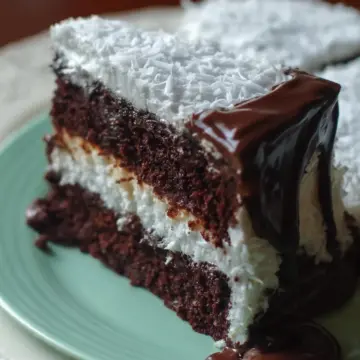 Chocolate Coconut “Candy Bar” Cake
