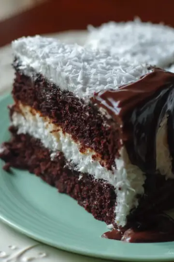 Chocolate Coconut “Candy Bar” Cake