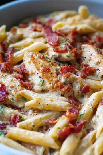 Ranch and Bacon Chicken with Penne Pasta