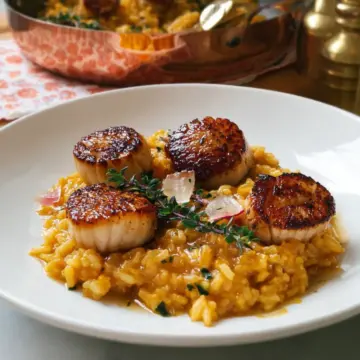 Brown Butter Scallops with Butternut Squash Risotto