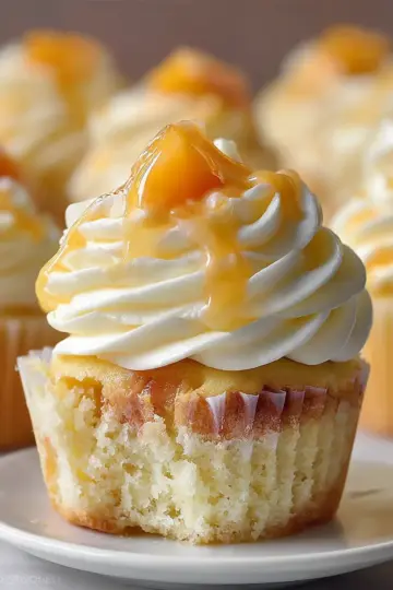 Honey Peach Cream Cheese Cupcakes