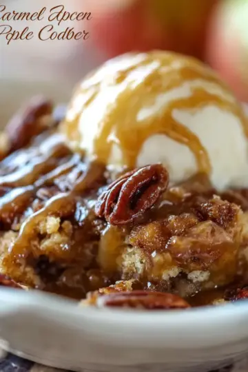 Caramel Apple Pecan Cobbler