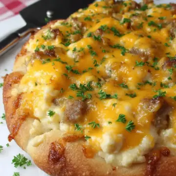 Biscuits and Sausage Gravy Breakfast Pizza