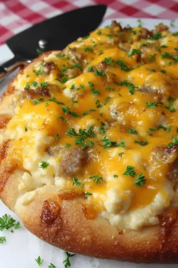 Biscuits and Sausage Gravy Breakfast Pizza