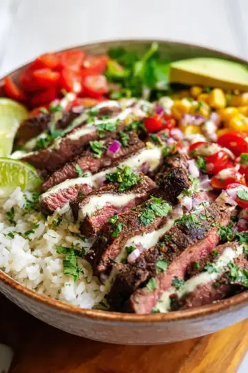 Cilantro Lime Steak Bowls