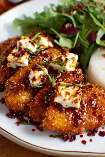 Crispy Hot Honey Feta Chicken
