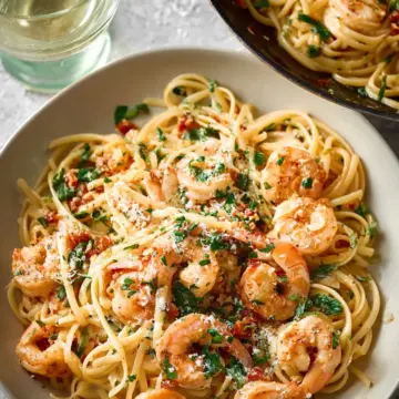 Creamy Tuscan Shrimp Linguine