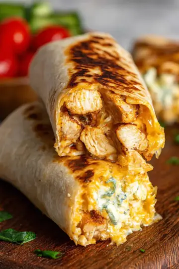 Cheesy Garlic Chicken Wraps