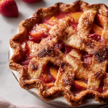 Brown Butter Strawberry Peach Pie