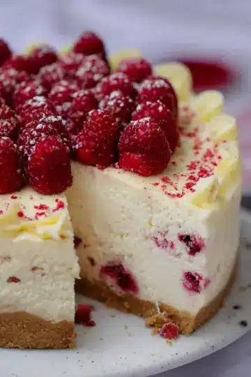 White Chocolate & Raspberry Cheesecake