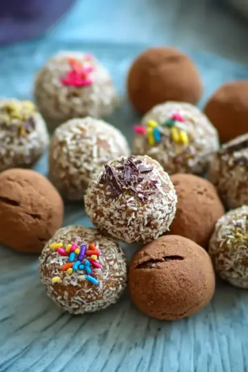 No Bake Birthday Cake Protein Balls